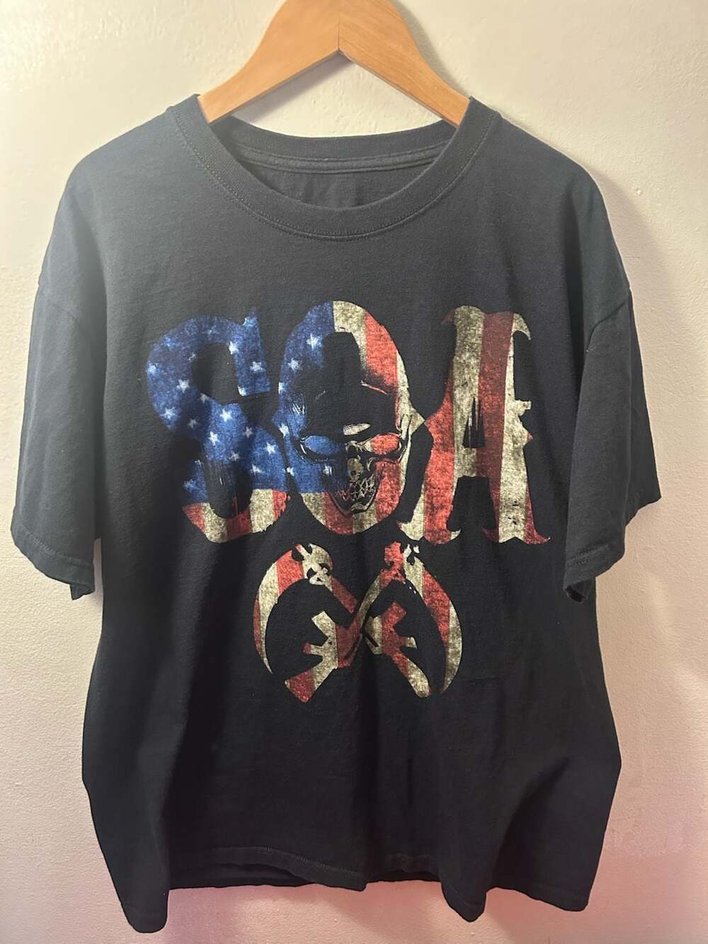 Sons of Anarchy SOA American Flag Graphic T-Shirt Size Large